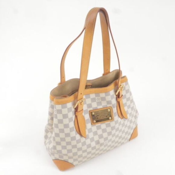 Authentic Louis Vuitton Damier Azur Hampstead MM Hand Bag N51206 - Picture 4 of 13